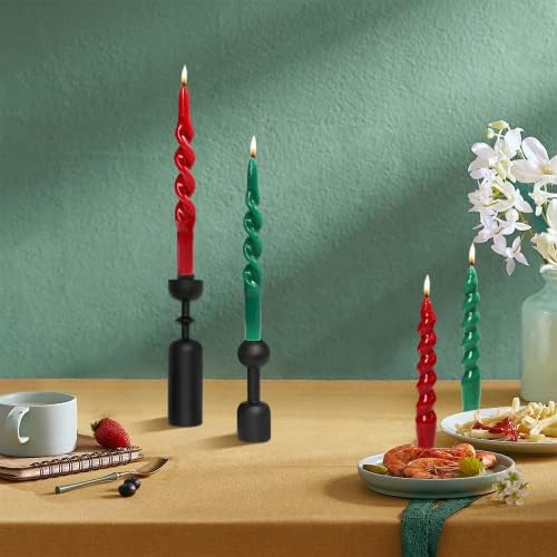 MAITREYA Orange Spiral Taper Candles - Handmade Twisted Conical Stick Candles, Set of 4 for Decoration, Weddings, Party, Church - Unscented, Dripless, 7.5 inch - Image 4