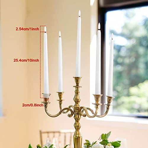 IMAGE Flameless Taper Candles with Remote, 12 Pcs LED Candlesticks 3D Wick Ivory Taper with Timer Flickering Function for Home, Wedding, Birthday Halloween Christmas (Battery Powered) - Image 5