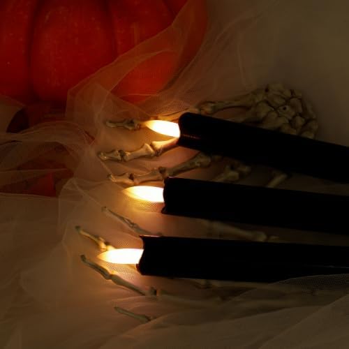 Black Flameless Taper Candles with Remote and Timer, Real Wax, 3 Pack - Image 2