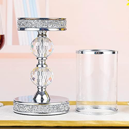 Candle Holders for Pillar Candle, Pillar Crystal Candle Holders, Candlesticks Holder for Wedding, Dining Coffee Table, Centerpieces, Home Decor CH00XM - Image 6
