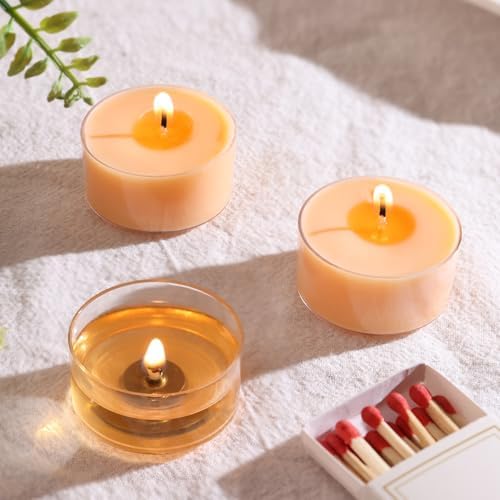 Scented Tea Lights Candles, Citrus Sunburst, 16 Pack – Vibrant Orange Scented Tealight Candles – 100% Palm Wax, 6 Hour Burn Aromatherapy Tea Light Votive Candle for Holiday Gatherings, Festive Decor - Image 5