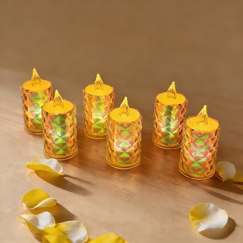 24 Pack Crystal LED Tea Light Candles, Battery Operated, 100+ Hours Fake Electric Candle Lights for Votive, Centerpiece Table Decorations by Unknown