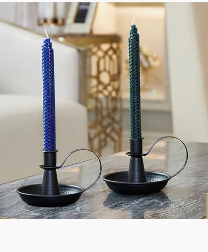 Black Retro Iron Taper Candle Holders for Farmhouse Decor Home,2 pcs - Image 5