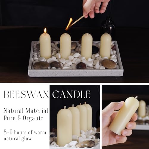 30 Pack Natural Thin Beeswax Pillar Candles, 1.3 inch Wide Dripless Candle - Image 6