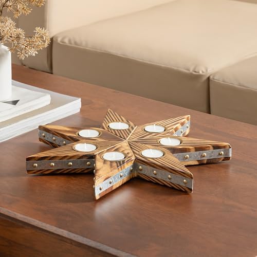 JFY Designs Astella Tea Light Candle Holders, Farmhouse Fireplace Décor - Image 2