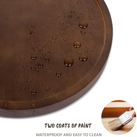 Round Decorative Tray Farmhouse Kitchen Decor Soap Dish, 11" Walnut - Image 5