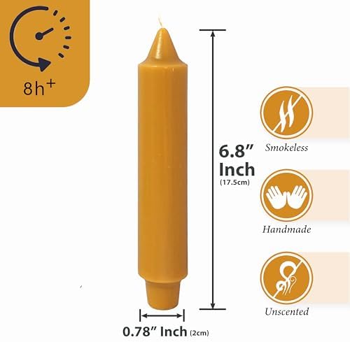Mustard Yellow Taper Candle Candle Sticks, 7 Inch Mini Pillar Candles Taper Candles, 4PCS Handmade Unscenteds Candlesticks for Festive Thanksgiving Day Fall Home Decor - Image 2