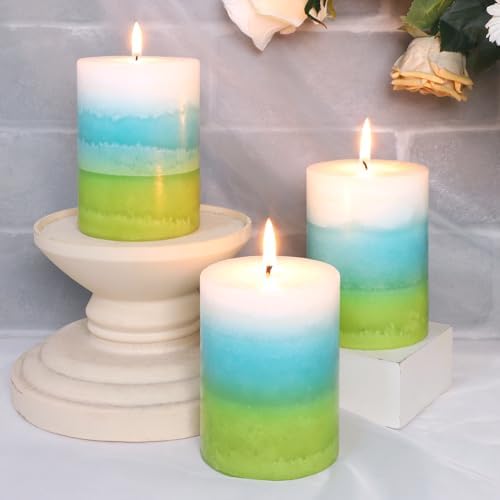 Mint Scented Pillar Candles - 3X4 Inch Aromatherapy Long Burning 35+ Hours, Clean Burning & Smoke-Free for Meditation Spaces, Home Offices - Image 5