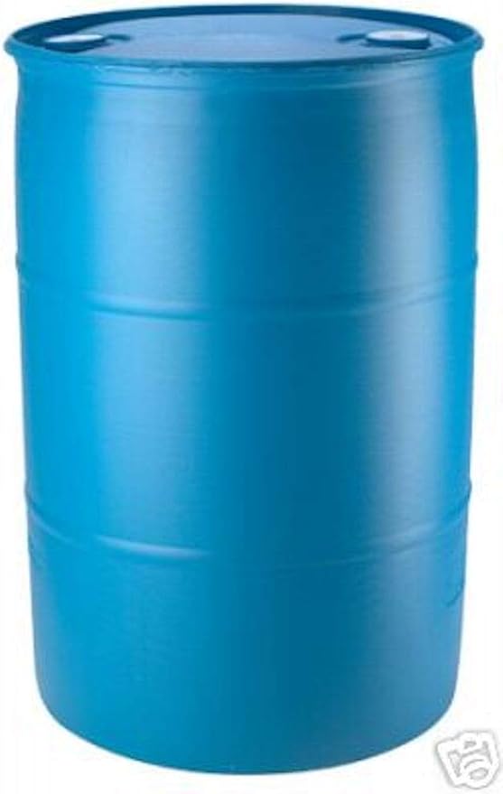 55 Gallon Blue Water Barrel | Solid Mold |2 Inch Bung Holes, Good for Long Term Drinking Water Use | BPA Free