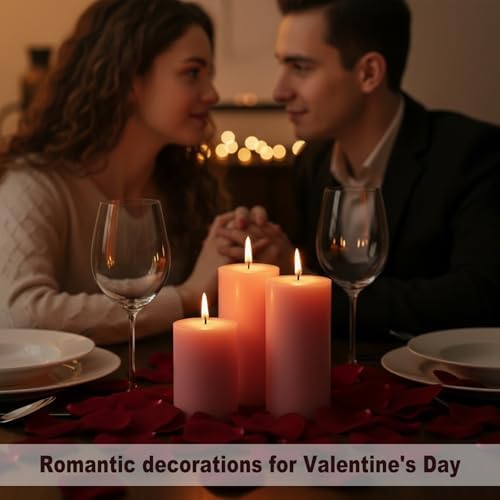 6 Pack Soy Pillar Candles, 2x4 Inch Unscented Pink Candles for Home Decor - Image 5