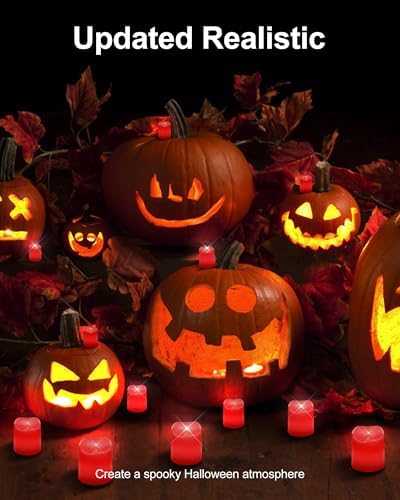 SHYMERY Flameless Votive Candles,Battery Operated LED Candle,24 Pack 200+Hour Flickering Electric Fake Candles in Red for Wedding,Table,Halloween,Festival Celebration,Christmas Decoration - Image 5
