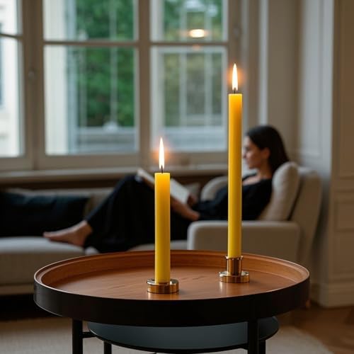 10inch Beeswax Taper Candles,20 Pack Smokeless Candlestick - Image 7