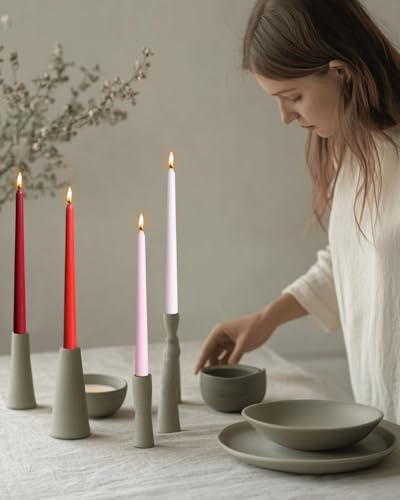 10 Inch Red Taper Candles-Dripless Unscented Tapered Candle Smokeless Candlestick Long Slow Burning 8 Hours Tall Sticks for Christmas Wedding Dinner Parties 12 Pack - Image 2
