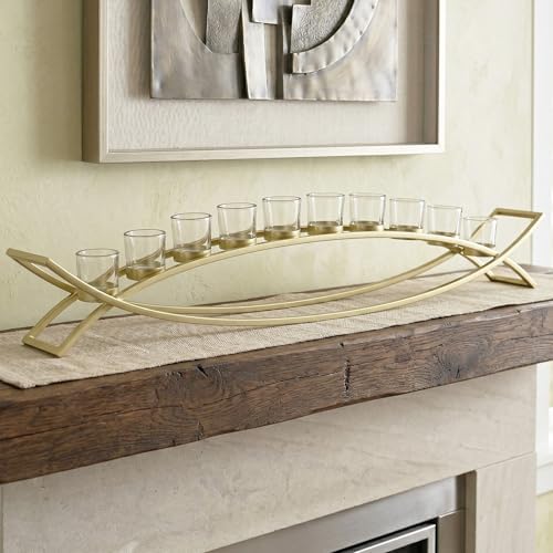 Seraphic Table Centerpiece for Dining Room, Extra Long Candle Holder, Gold by Seraphic