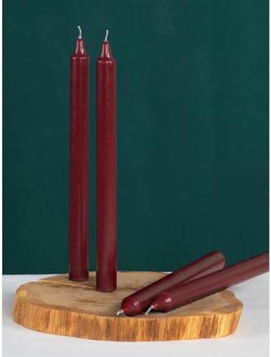 CANDWAX Bordeaux Taper Candles Pack of 12 - Slow Burning Dripless Unscented Straight Candles 12 inch - Ideal for Dinner Table - Smokeless Long Candlesticks - Image 7