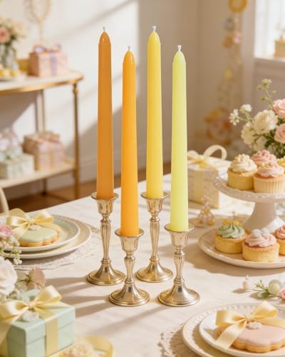 Viyffo 10 Inch Taper Candles-20 Pack Yellow, Unscented, Smokeless - Image 4