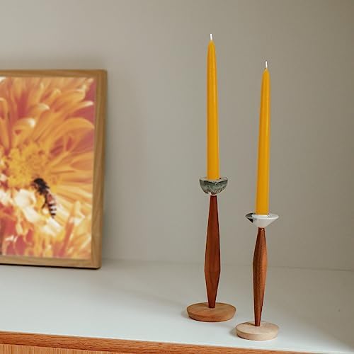 2PCS 9" Natural Beeswax Taper Candles, Dripless Smokeless, Long Lasting - Image 5