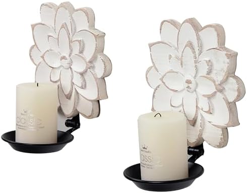 SOFE Farmhouse Candle Sconces Set of Two, Handmade Distressed Finish - Image 5