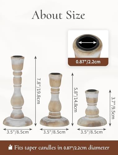 Rustic Candlestick Holder Decor: Farmhouse Wooden Candle Holders - Image 6