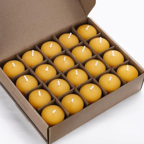 DEYBBY Natural Beeswax Votive Candles 8 Hours Burn Unscented Candles 20 Pcs - Image 4