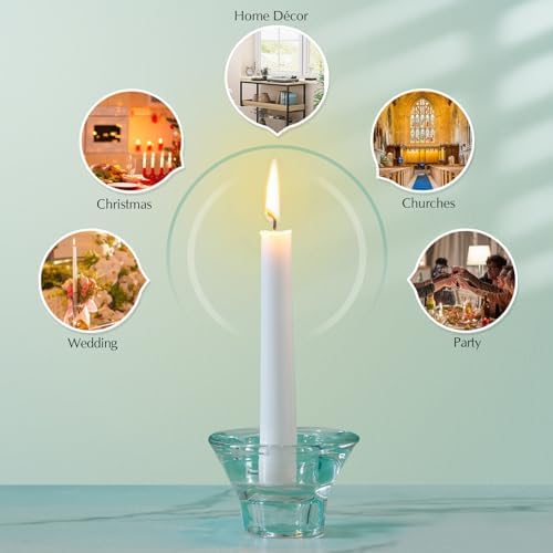 Hausware 36 Pack Taper Candles, 8 Hour Burn Time,Unscented Dripless and Smokeless, 10 inch Elegant Premium Quality Dinner Candle for Home Décor, Restaurant, Wedding, Party Candlesticks (White) - Image 6