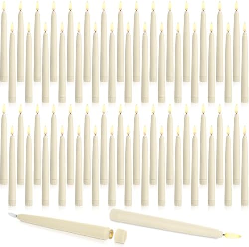 Baquler 60 Pcs Flameless Taper Candles LED Taper Candles Flickering Bulk by Baquler