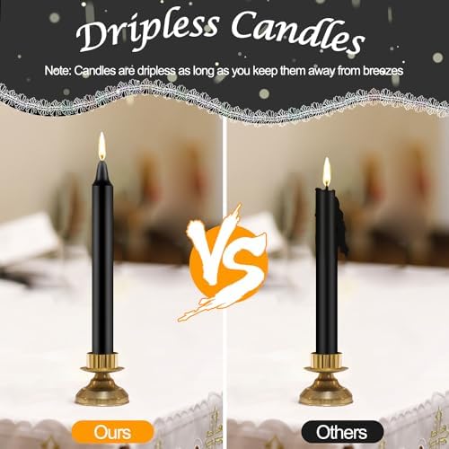 Tobeape 24 Pack Black Spell Chime Candles, 4" Unscented Mini Taper Candles - Image 6