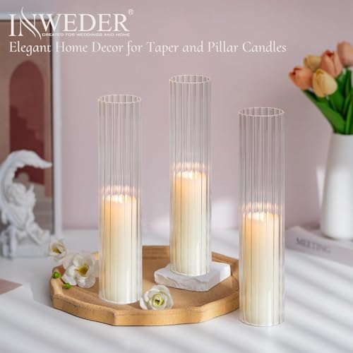 Hurricane Glass Candle Holders: 2.5" W x 12" H Cylinder Cover 6 Pcs - Image 5