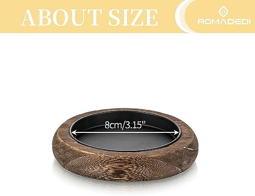 Romadedi Whitewashed Wood Candle Holder Tray, Pack of 4 - Image 5