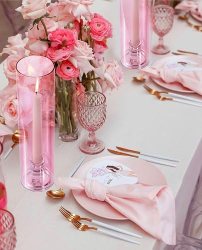 Vixdonos Glass Hurricane Candle Holder Set of 3 Modern Candlestick Holders Long Taper Candle Stand with 11.8 inch Tall Cylinder Windproof Cover for Wedding Party Table Centerpiece Outdoor - Image 7