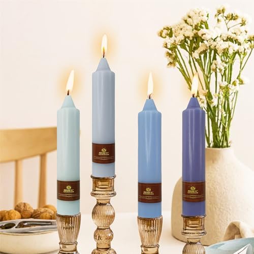 Gradient Taper Candles Blue Candlesticks,Gedengni 7Inches Dripless Tapered Candle Tall Candle Sticks Colorful Dinner Candles for Home Decor Wedding Festive Holiday,18D-BLUMIX - Image 6