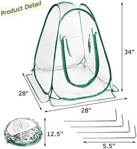 Lyellfe Pop Up Greenhouse Cover, PVC Mini Greenhouse with Nails - Image 2