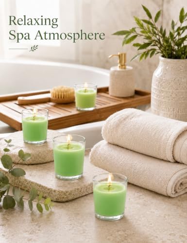 BERYSCEN Premium Bulk Sage Green Glass Votive Candles for Events Home Décor - Image 5