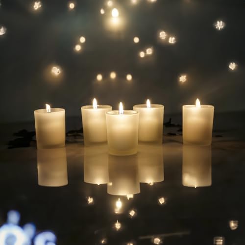 WGV Frosted Tea Light Votive Candle Holder 2.2x2.75, Tiny Utility Cylinder Glass Vase, Small Planter Terrarium for Home Accent Decor, 24 Pc - Image 3