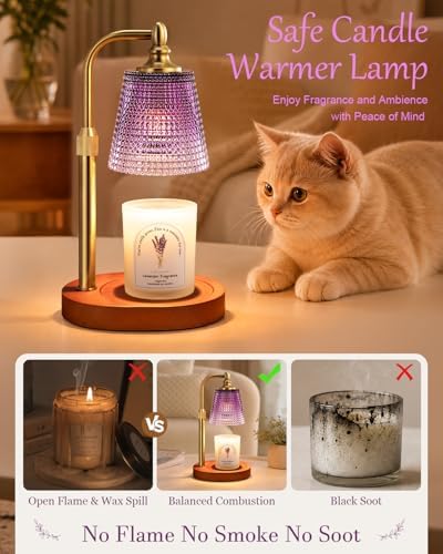 Hong-in Candle Warmer Lamp with Timer, Birthday Gifts for Women, Purple - Image 4