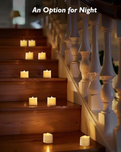 Homemory 24Pack Flameless LED Votive Candles, 200+Hour Lasting Electric Fake Candles, Battery Operated Tealights in Warm White for Wedding, Proposal Anniversary, Romantic Decor(Batteries Included) - Image 5