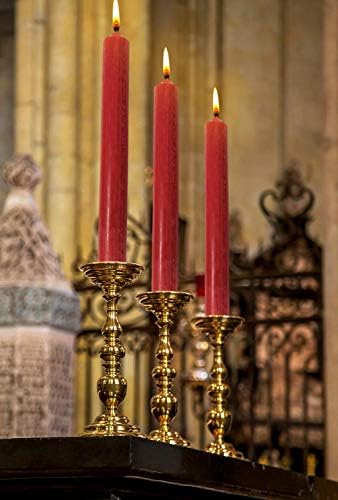 Hyoola 10 Inch Dinner Candles - 12 Pack - Red Tall Unscented Rustic Long Burning Candle Sticks - Image 5