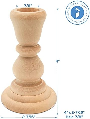 Mini Wood Candle Holders, 4 Inch Wooden Candlestick Holders with 7/8 Inch Hole, Set of 25 Unfinished Wooden Candle Holders, Farmhouse Rustic Candle Holder for Crafts, Decorating and Painting - Image 2