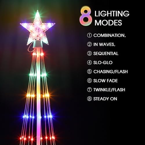 3 Pack LED Outdoor Christmas Tree Light Show Lighted Decorations, 4 Colors, 4ft 5ft 6ft - Image 5
