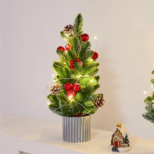Classic Small Christmas Tree Table Decor (Red Pine) - Image 4