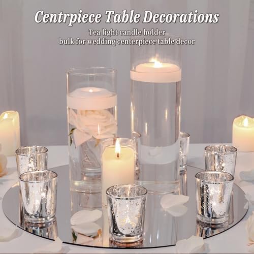 UPBUD Silver Votive Candle Holders Set of 24 - Image 4
