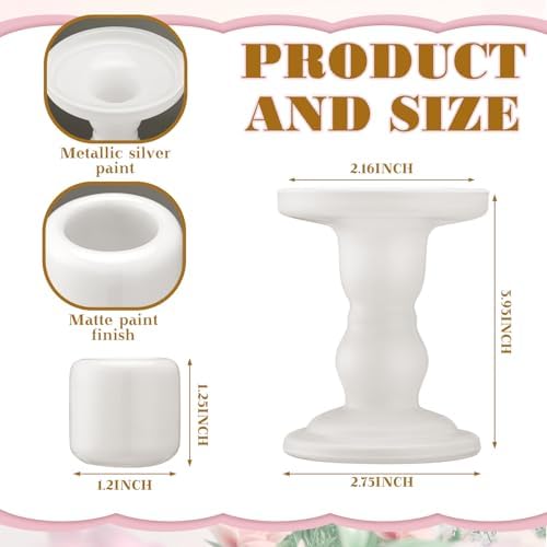 Irenare Unity Candles for Wedding Ceremony with Holder,Ceramics - Image 3