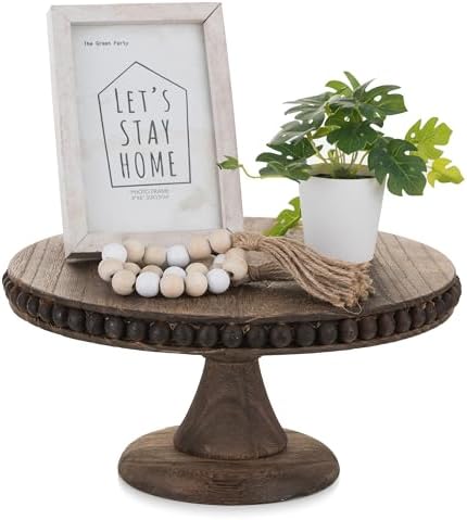 Hanobe Wooden Cake Pedestal Stand 12" Display Riser Plate for Home Decor by Hanobe