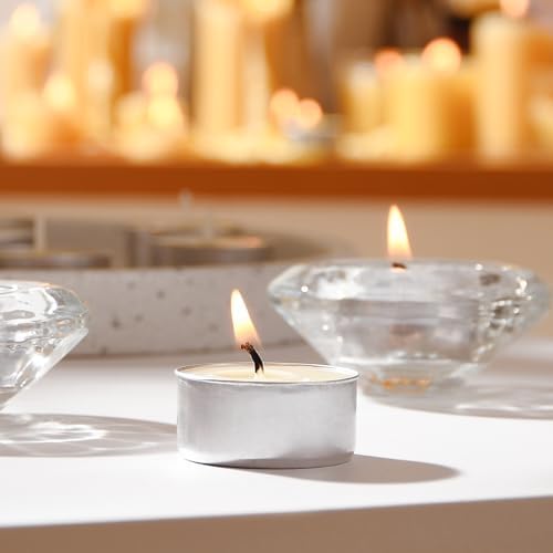100PCS Beeswax Tealight Candles, Cream White, Aluminum Cups, 4H Burn - Image 6