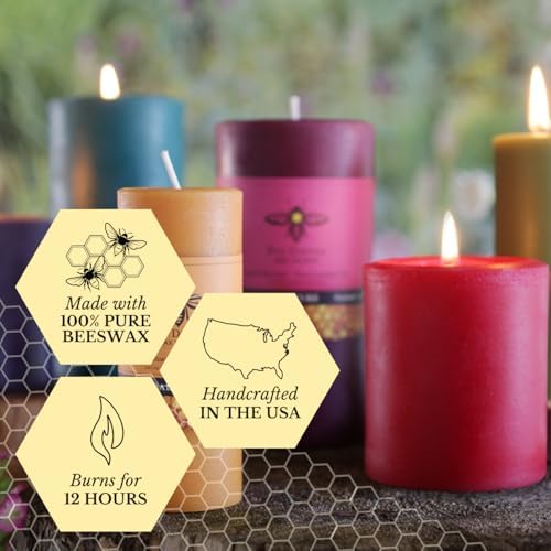 Big Dipper Wax Works 100% Beeswax Pillar Candle, 3 x 3.5 in, Red - Image 3