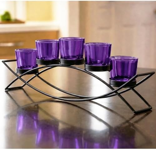 Seraphic Dining Room Table Centerepice,Tealight Candle Holder, Purple by Seraphic