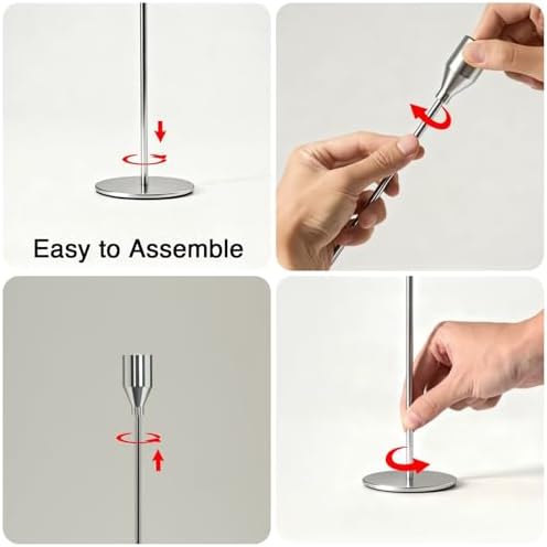 Upgraded Chrome Taper Candle Holders Set of 6, Luxury Silver Long Skinny Candlestick (Heights: 9/11/13 Inch), Heavy Iron Anti-Slip Base for Fireplace Mantle Table Centerpiece Dining Decor - Image 5