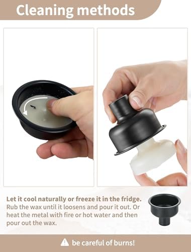NUPTIO Hurricane Taper Candle Holders with Wax Catchers, Dripless, Set of 2 - Image 4