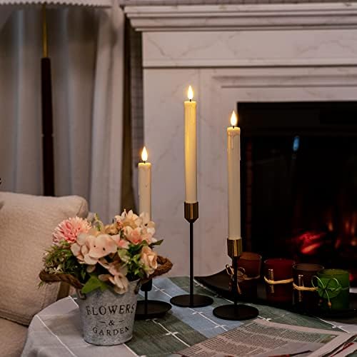 Homemory 48 Pcs Plastic Flameless Taper Candles with Remote Timer Dimmer, Taper Candles Battery Operated with Flickering Light, Ivory Led Candlesticks for Wedding Party Holiday Decoration 9.6 Inches - Image 5