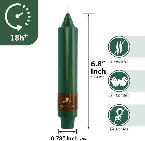 Dark Green Taper Candle Candle Sticks, 7 Inch Mini Pillar Candles, 4PCS Handmade Unscenteds Candlesticks for Festive, Party, Spell, Wedding, Home Decor - Image 2
